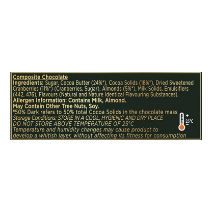 Cadbury Bournville Cranberry Dark Chocolate Bar