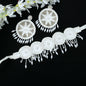 Mominos Fashion Johar Kamal Handicraft Off White/Golden Pearls Necklace with Earrings For Women
