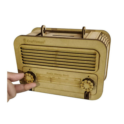 Kraftsman Wooden Money Safe For Kids And Adults | Make In India | Classic Radio Style