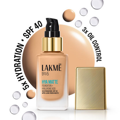 Lakme 9to5 Hya Matte Foundation + Hyaluronic Acid - Cool Rose