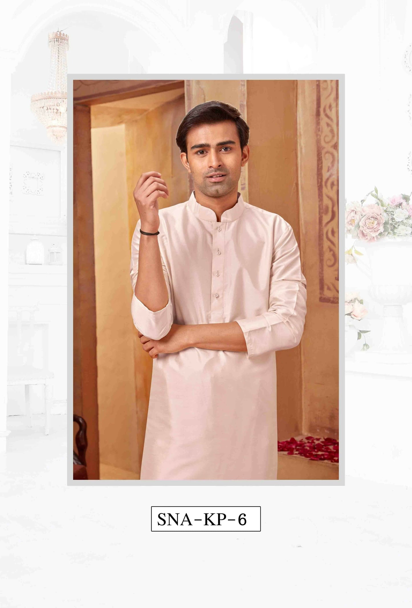 Joban Fashion Light Pink Art Silk Kurta Pyjama