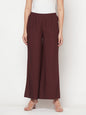Aniyah Rayon Flared Slip-On Coffee Color Palazzo