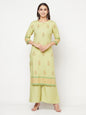 Aniyah Rayon Screen Print Pista Green Straight Kurta