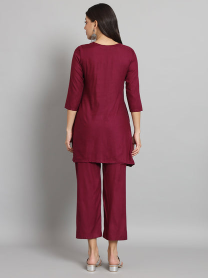 Fab Fashion Maroon Co-Ord Set