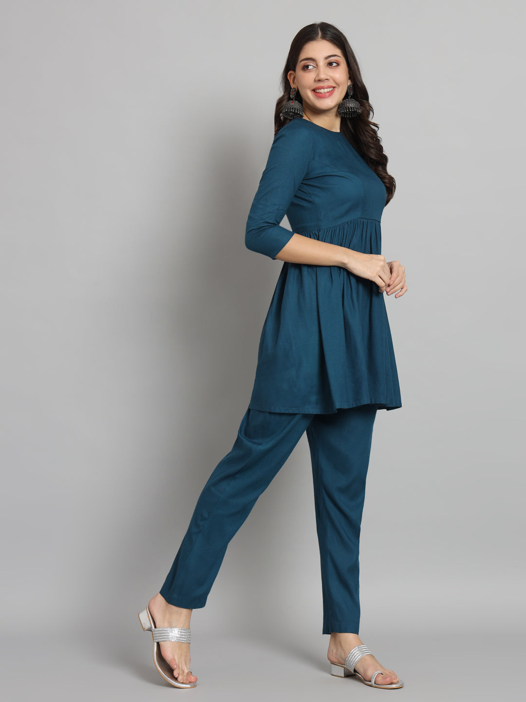 Fab Fashion Peacock Blue Co-Ord Set