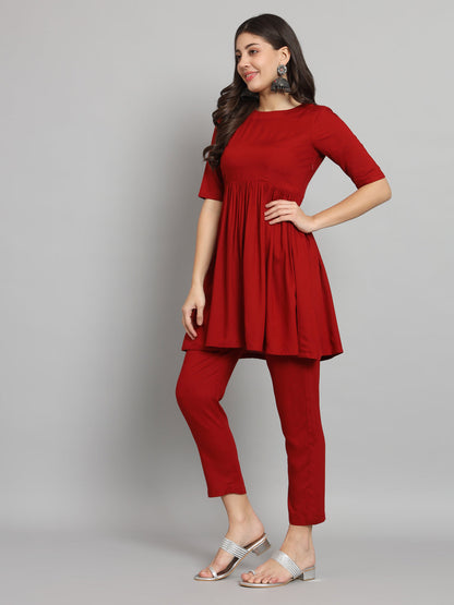 Fab Fashion Cherry Red Co-Ord set