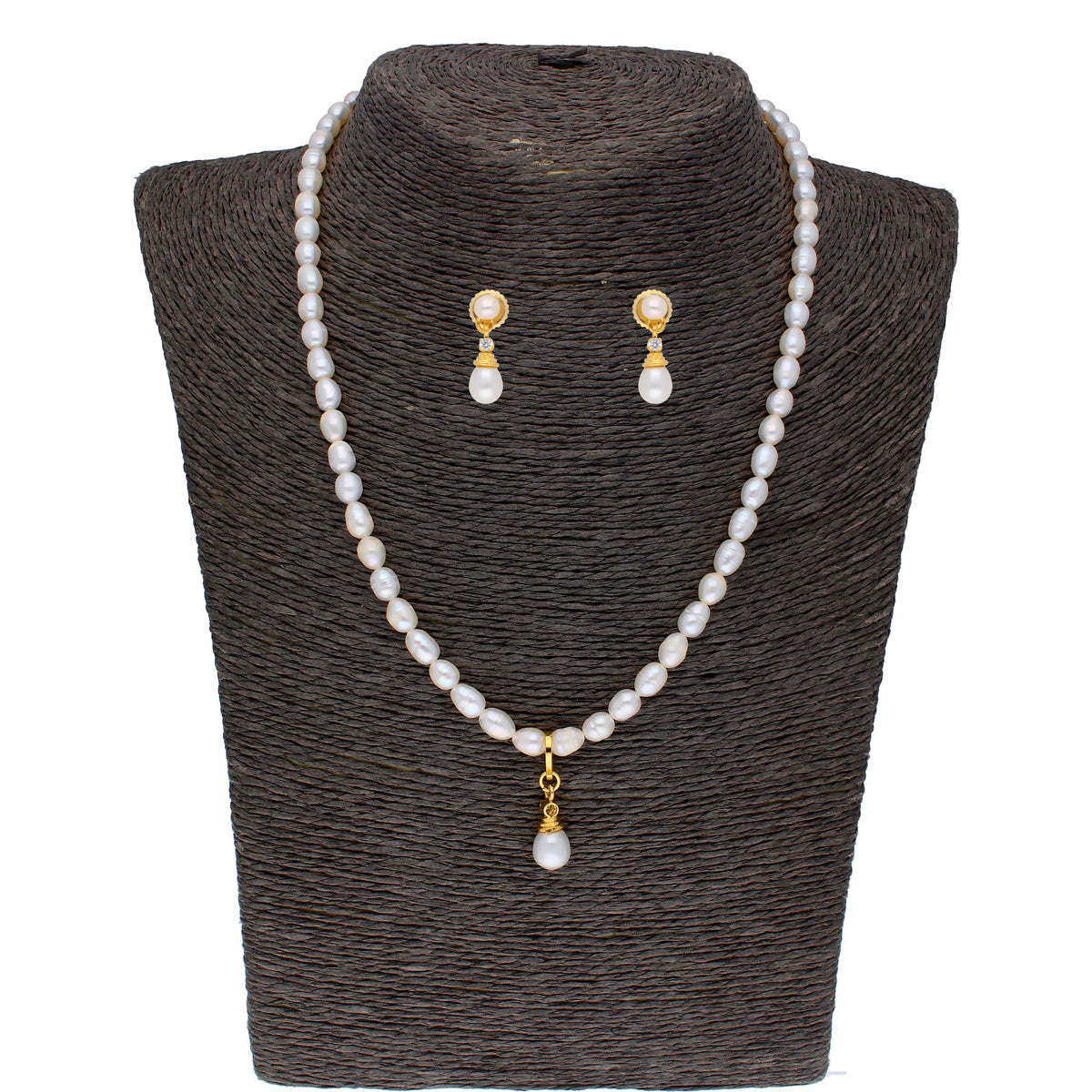 J Pearls Button Drop Pearl Set - Real Pearl Jewelry
