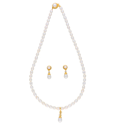 J Pearls Button Drop Pearl Set - Real Pearl Jewelry