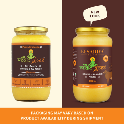 Vedic Ghee Premium A2 Gir Cow Cultured Ghee from Kesariya Farm Indian Gir Cow Ghee, Pure A2 Ghee, Natural & Healthy