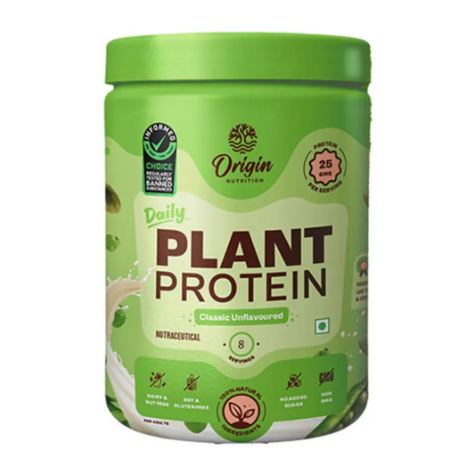 Origin Nutrition Daily Vegan Plant Protein Powder Unflavored (Jar)
