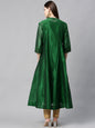 Juniper Women Jadegreen Chanderi Silk Solid Anarkali Kurta
