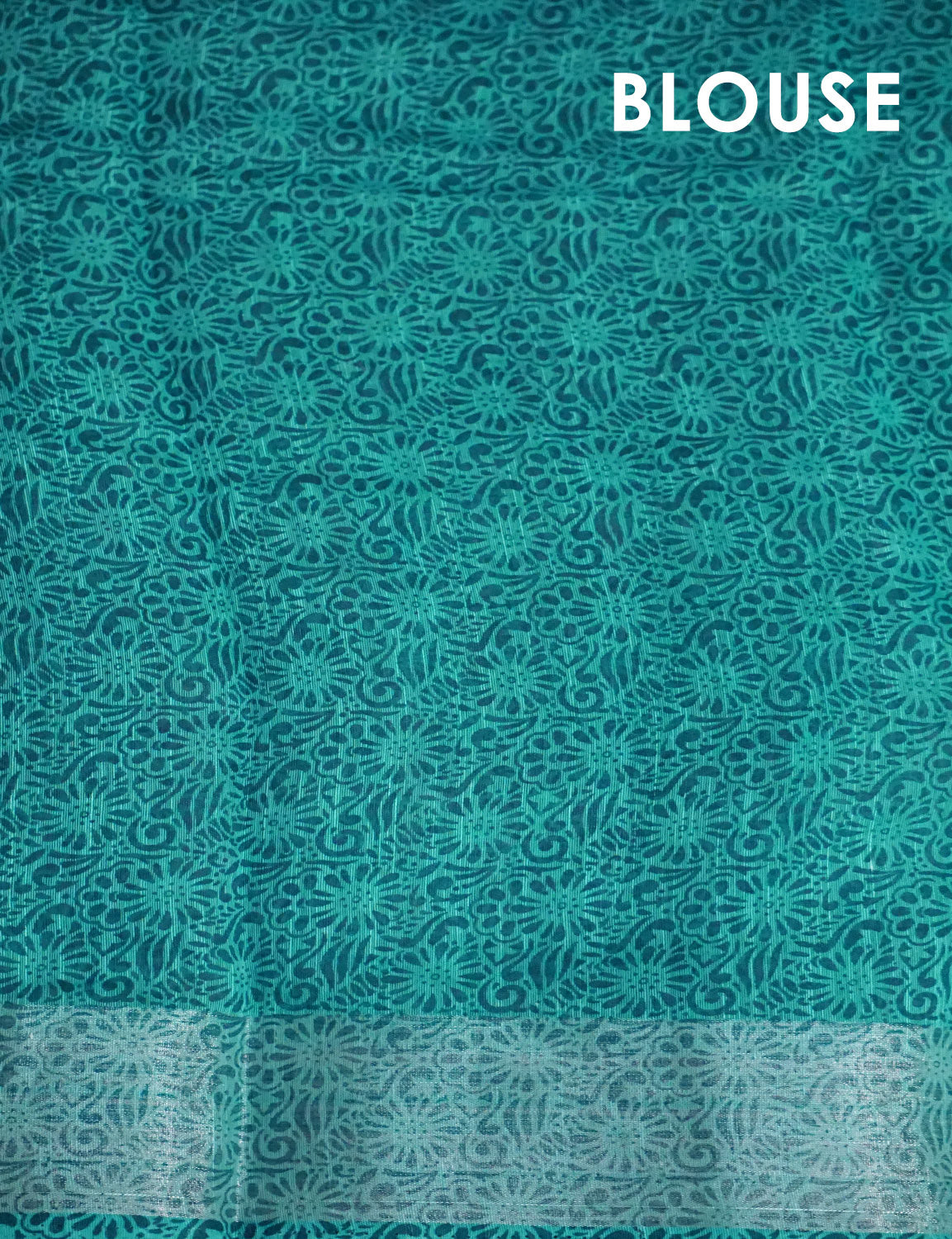 Pastel Green and Blue Digital Prin Semi Chanderi Saree By Gayathri Reddy Designer Studio