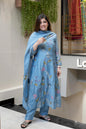 Vegaa Fashion Light Blue Viscose Chanderi Embroidered Salwar Suit