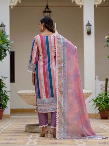 Vegaa Fashion Pink Rayon Embroidered Salwar Suit