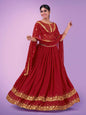 Myra Red Georgette Embroidered Designer Lehenga