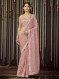 Myra Baby Pink Art Silk Heavy Embroidered Designer Saree