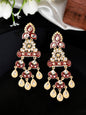 Shoshaa Red Contemporary Drop Earrings