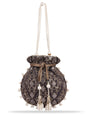 Masq Black & White Pearl & Sequinned Work Embellished Potli Clutch