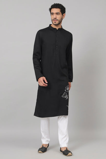 Stem Embroidery Cotton Kurta by Hilo Design