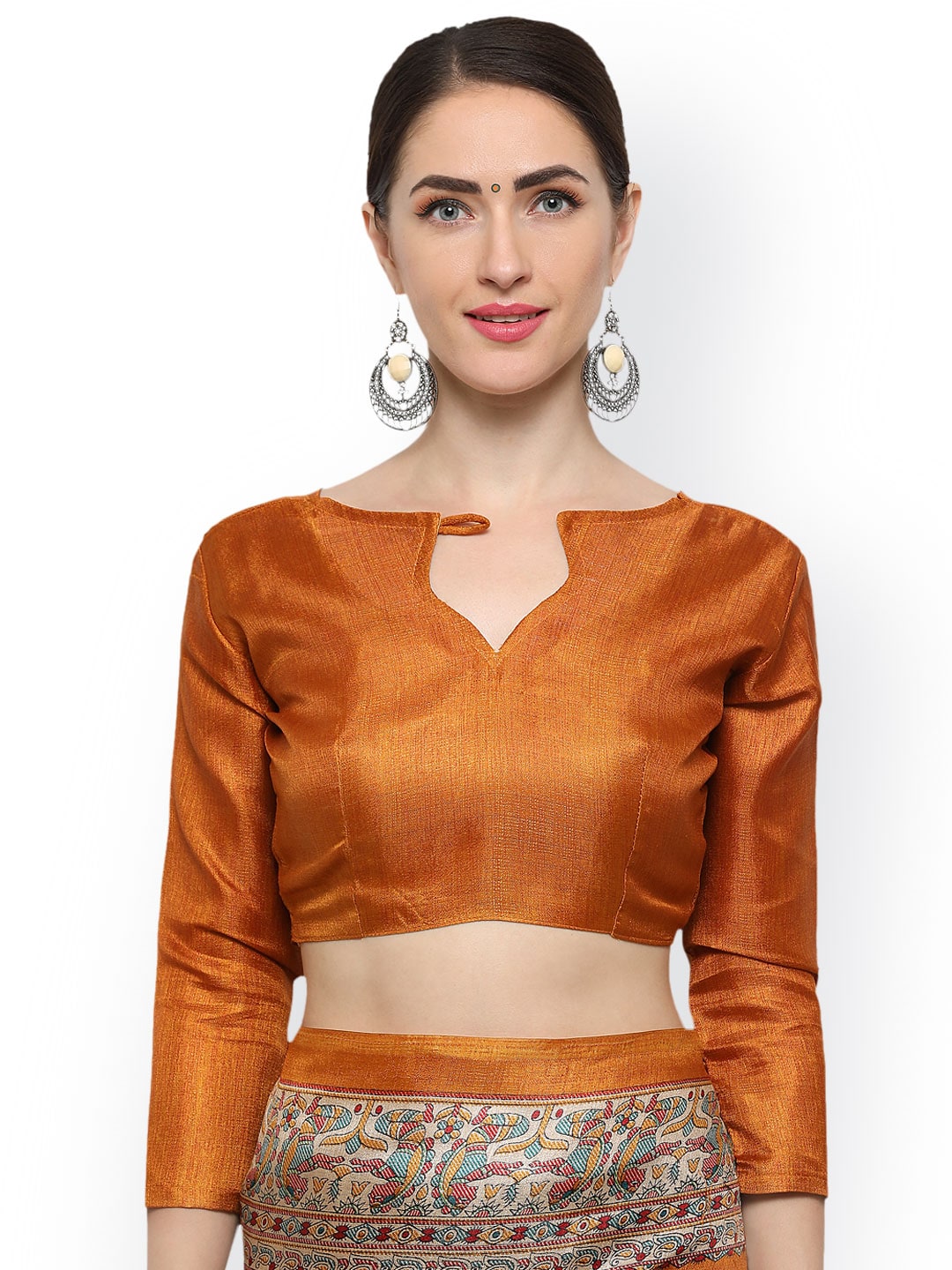Saree Mall Mustard Art Silk Printed Bhagalpuri Saree