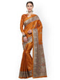 Saree Mall Mustard Art Silk Printed Bhagalpuri Saree