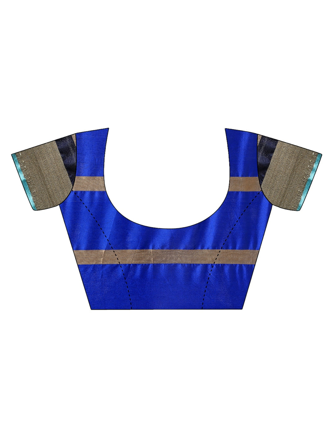 Saree Mall Blue Striped Silk Blend Saree