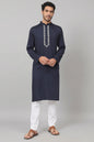 Neckline Embroidered Cotton Kurta by Hilo Design