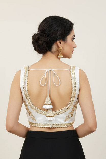Silk blouse with heavy embroidery work
