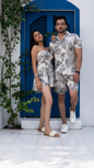 Noroke Modal Satin Modal Printed Couple Co-ord Set