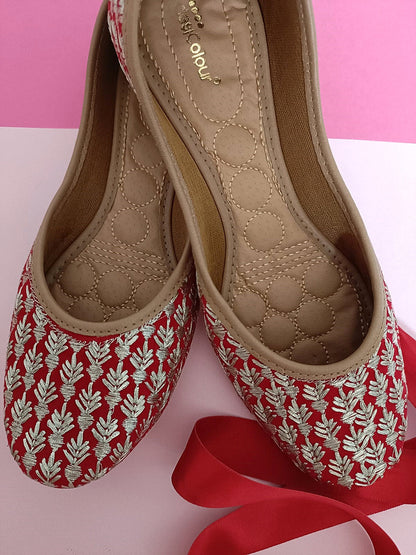 Desi Colour Women Indian Ethnic Footwear-Ruby by DC