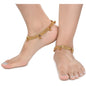 AanyaCentric Gold-Polished Traditional Anklets Payal - Classic and Stylish for Women and Girls