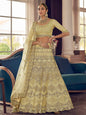 Myra Lime Yellow Crepe Embroidered Lehenga