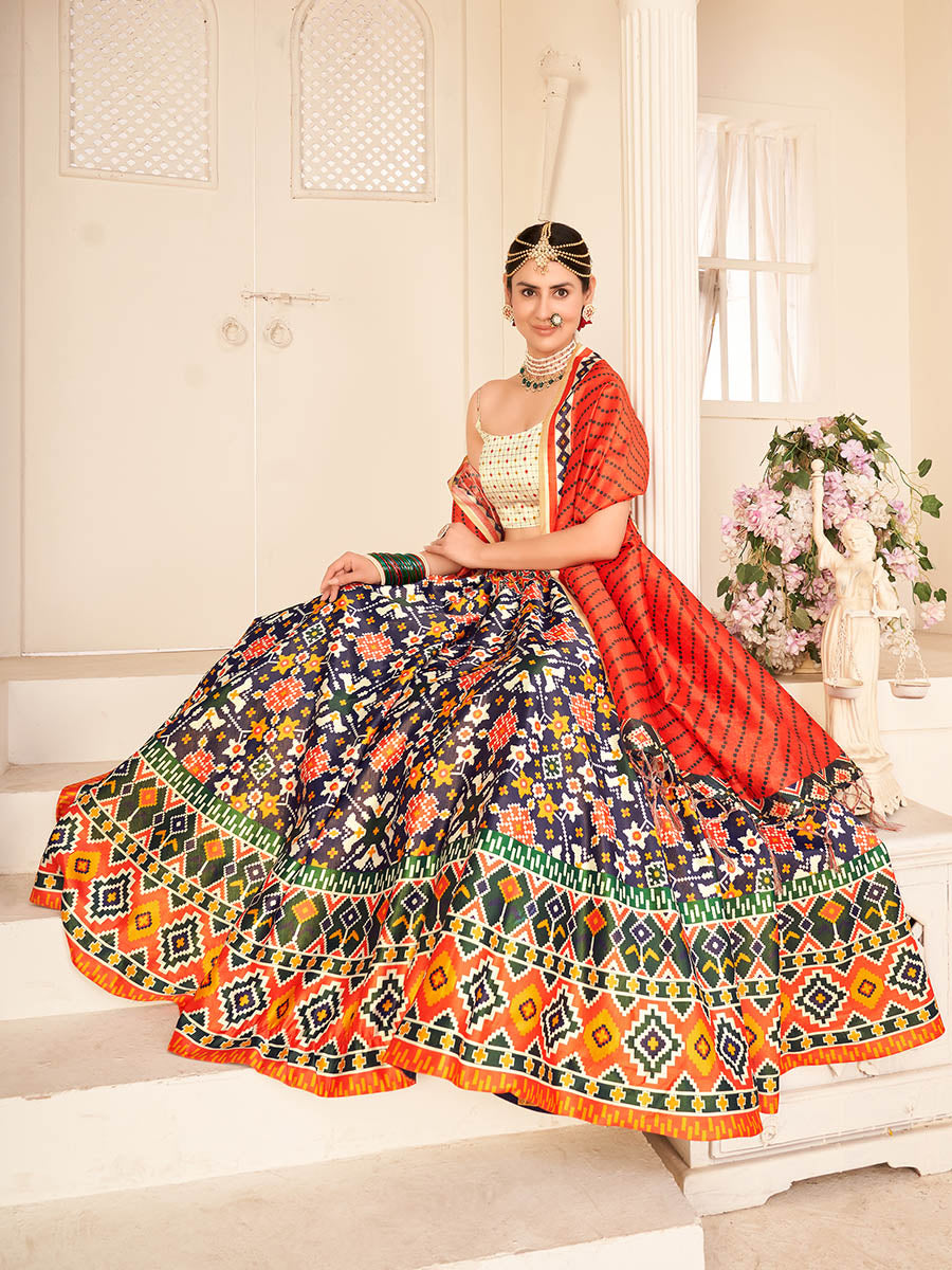 Myra Multicolour Digital Printed Designer Lehenga