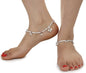 AanyaCentric Silver Plated Traditional Anklets Payal - Classic and Stylish for Women and Girls