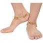 AanyaCentric Gold-Polished Traditional Anklets Payal - Classic and Stylish for Women and Girls