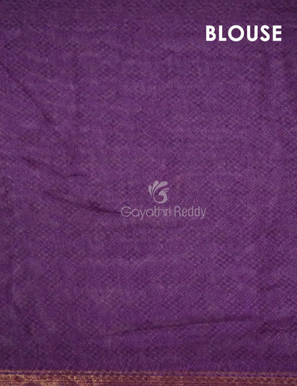 Light Orange And Purple Colour Printed Semi Chanderi Saree By Gayathri Reddy Designer Studio