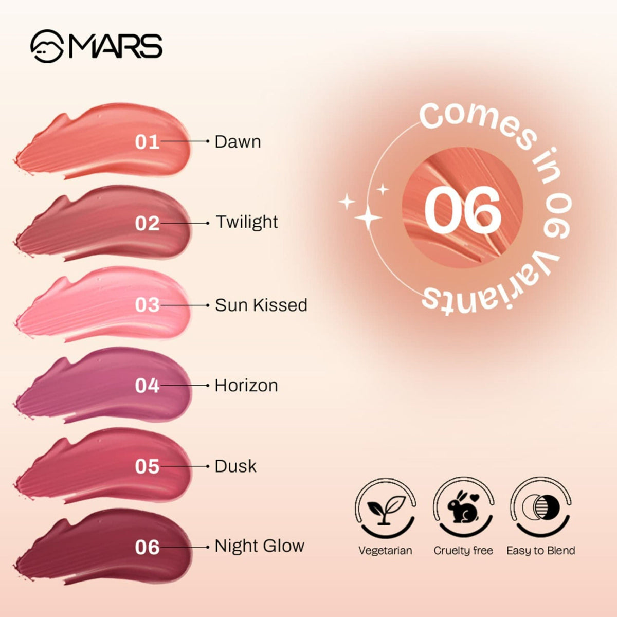 MARS Cosmetics Liquid Blush Hour Dewy-Matte Finish - 06 Night Glow
