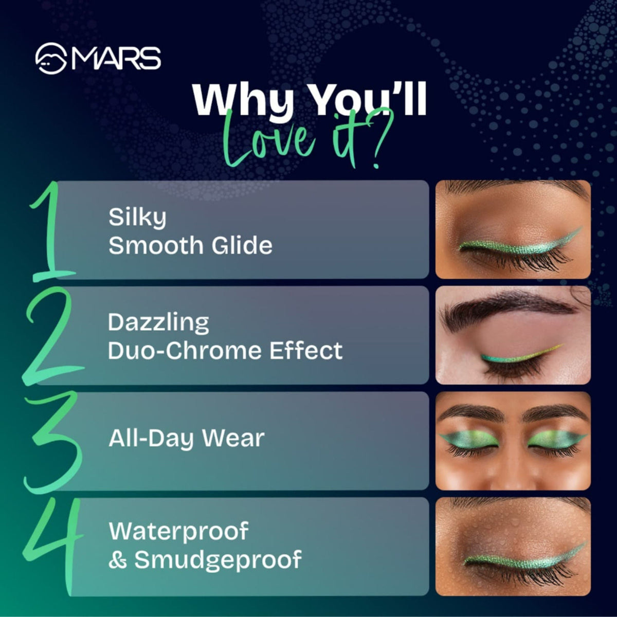MARS Cosmetics Northern Lights In A Pencil Eyeliner - 01-Swedish Aurora