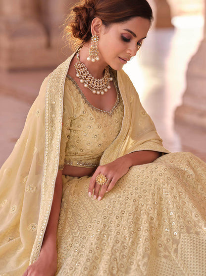 Myra Off White Embroidered Designer Lehenga Choli