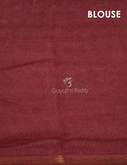 Mix of Orange and Teracotta Red Printed Semi Chanderi Saree By Gayathri Reddy Designer Studio