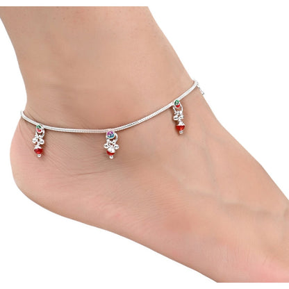 AanyaCentric Silver Plated Traditional Anklets Payal - Classic and Stylish for Women and Girls