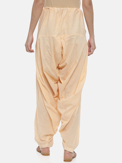 Souchii Beige Solid Regular-Fit High-Rise Patiala