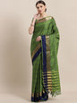 Saree Mall Green & Blue Checked Saree