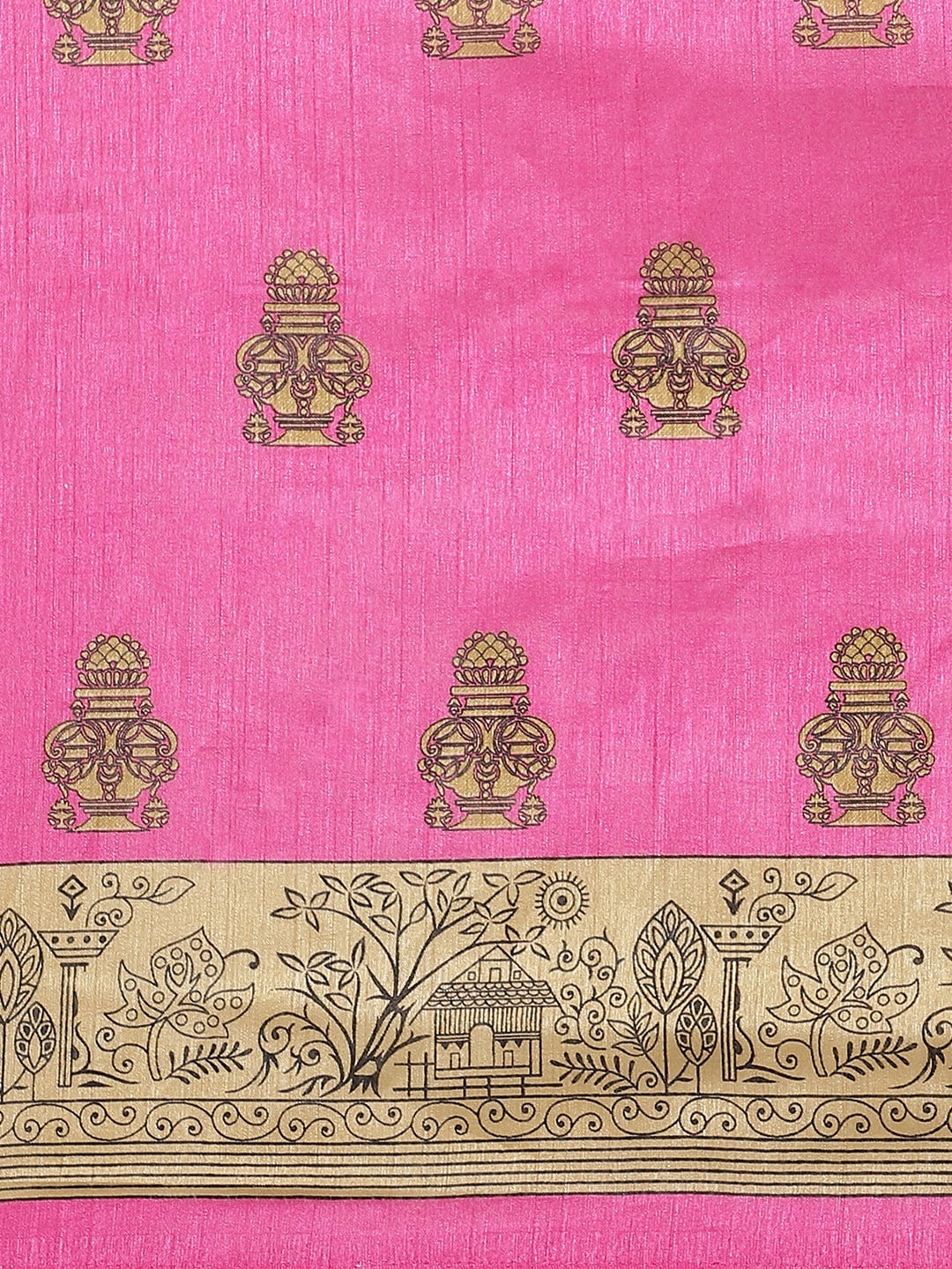 Saree Mall Pink & Beige Printed Saree
