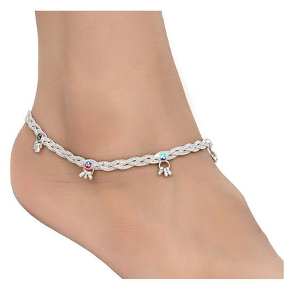 AanyaCentric Silver Plated Traditional Anklets Payal - Classic and Stylish for Women and Girls