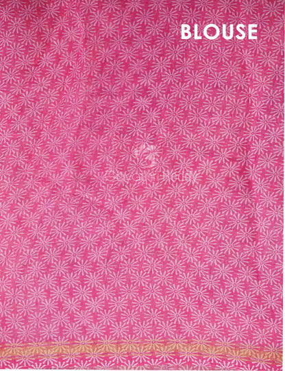 Neon Pink Printed Semi Chanderi Saree By Gayathri Reddy Designer Studio