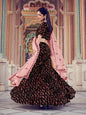 Myra Black Heavy Embroidered Fur Lehenga