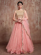 Myra Baby Pink Soft Net Heavy Embroidered Lehenga