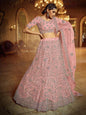 Myra Pink Soft Net Heavy Embroidered Lehenga