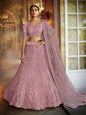 Myra Pink Soft Net Heavy Embroidered Lehenga